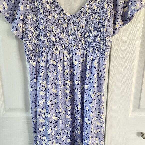 Coolmee Purple Short Sleeve Floral Summer Dress - Picture 10 of 12